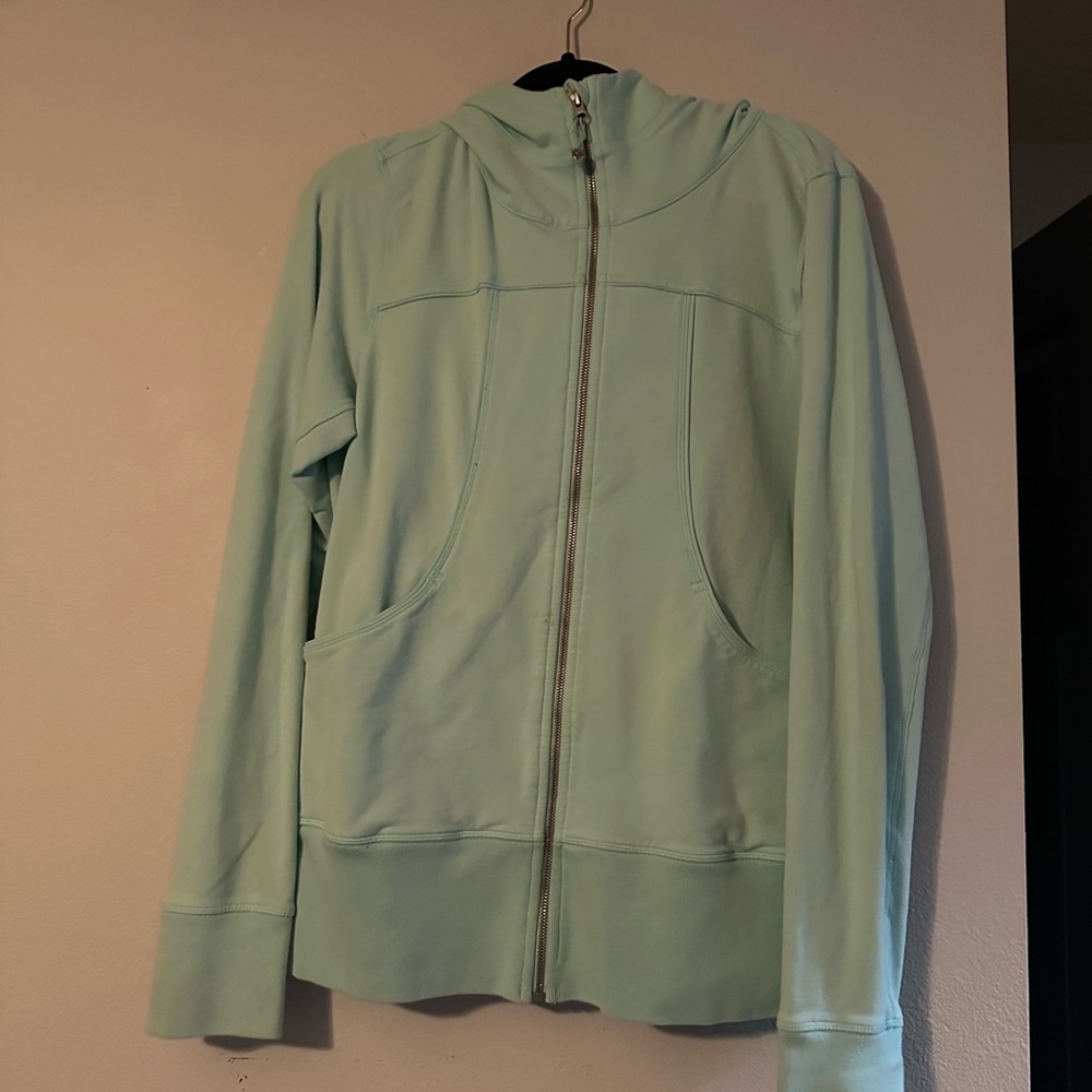 Mint Green Zip-Up Hoodie